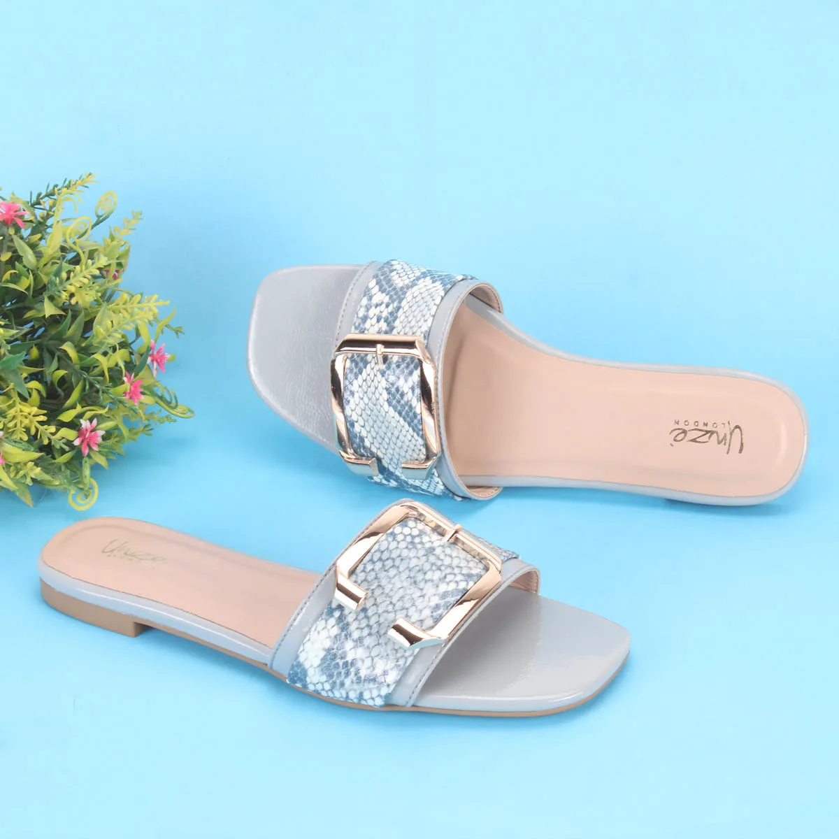 Womens "HUANA" Buckled Summer Slippers