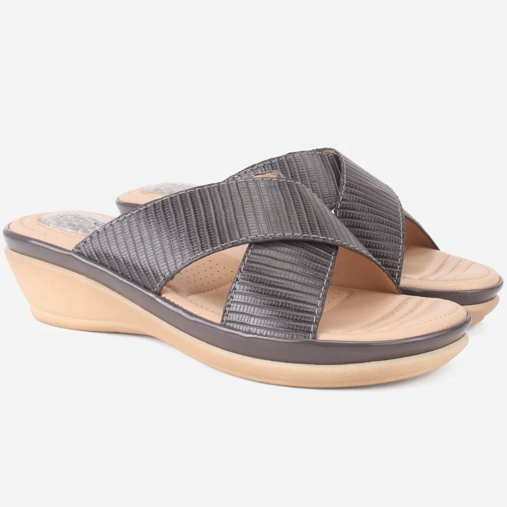 Womens "JOSEPHINE" Comfy Summer Wedge Slippers