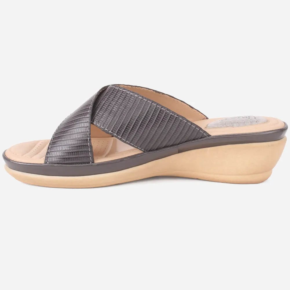 Womens "JOSEPHINE" Comfy Summer Wedge Slippers