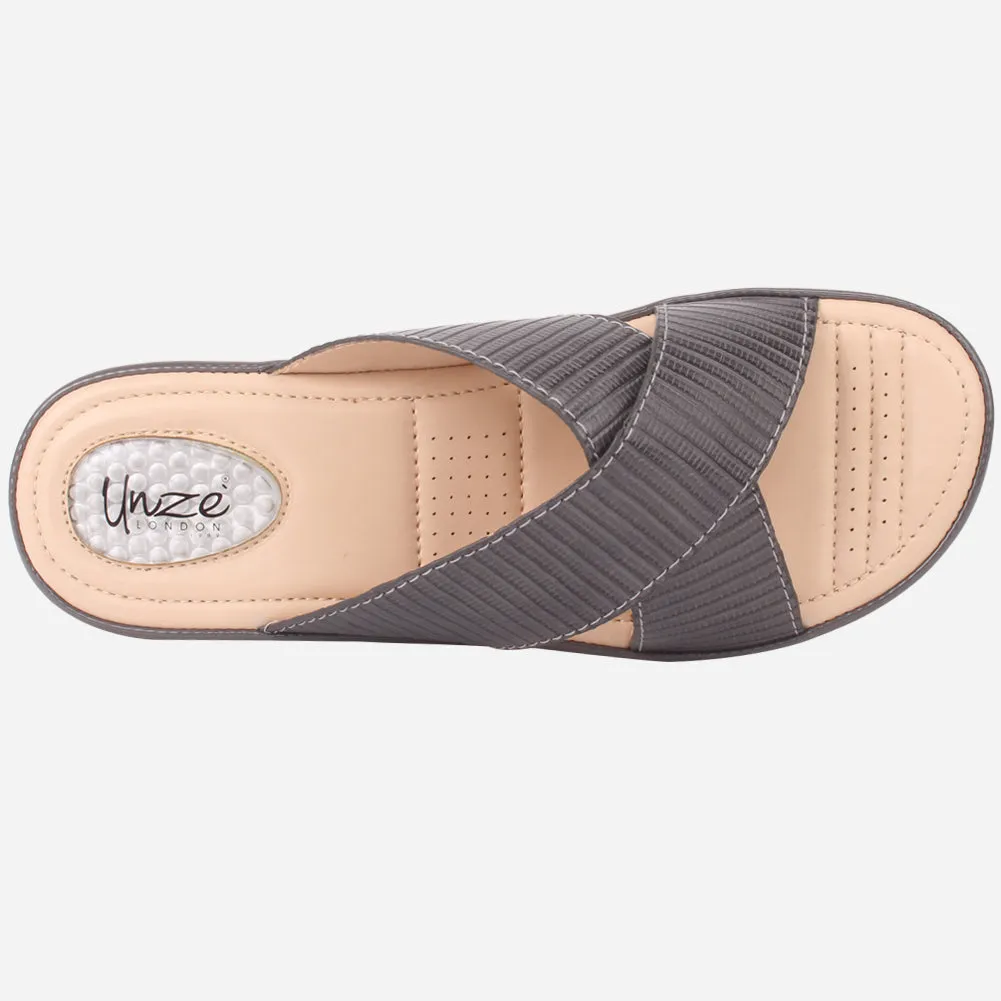 Womens "JOSEPHINE" Comfy Summer Wedge Slippers