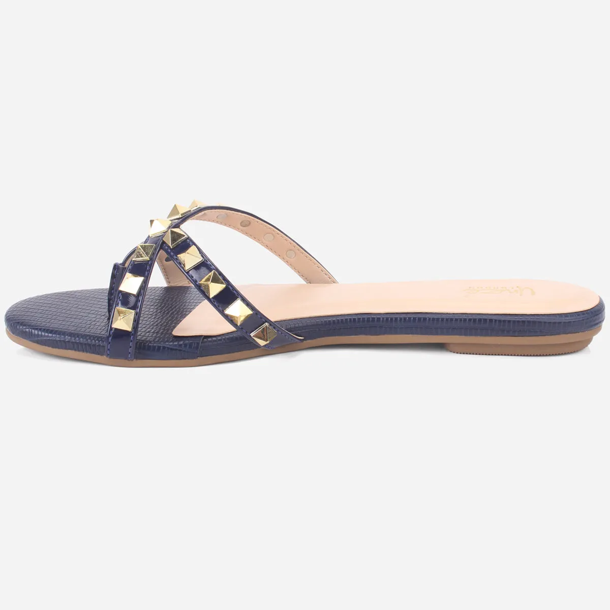 Womens "SKYLER" Stud Adorned Thong Summer Slippers