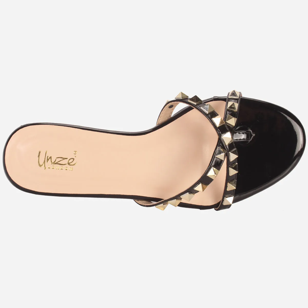 Womens "SKYLER" Stud Adorned Thong Summer Slippers