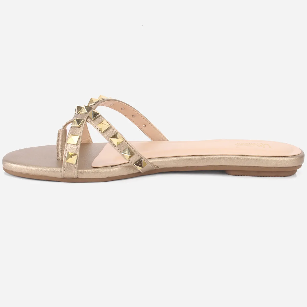 Womens "SKYLER" Stud Adorned Thong Summer Slippers