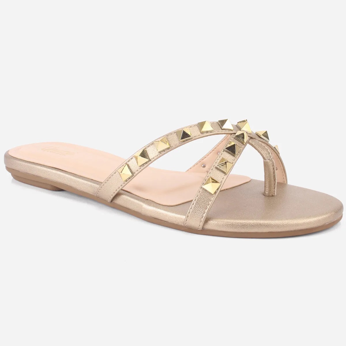 Womens "SKYLER" Stud Adorned Thong Summer Slippers
