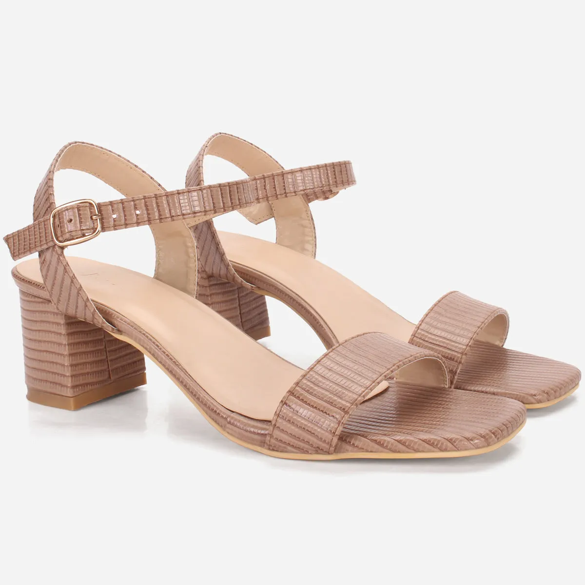 Womens "ZOYIA" Open Toe Block Heeled Sandals