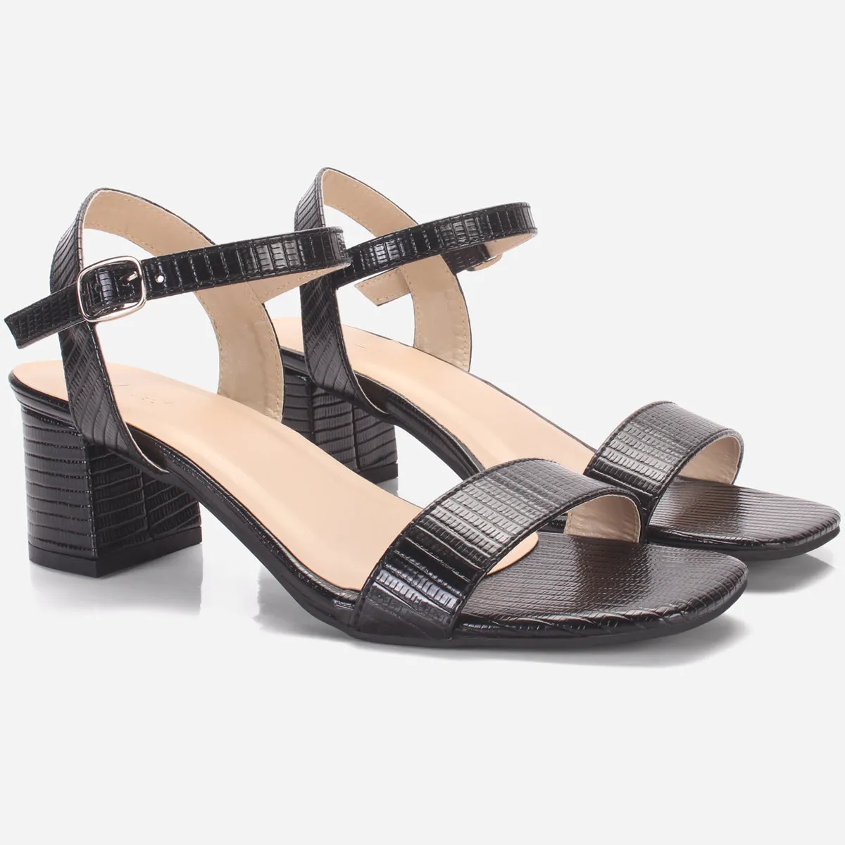 Womens "ZOYIA" Open Toe Block Heeled Sandals