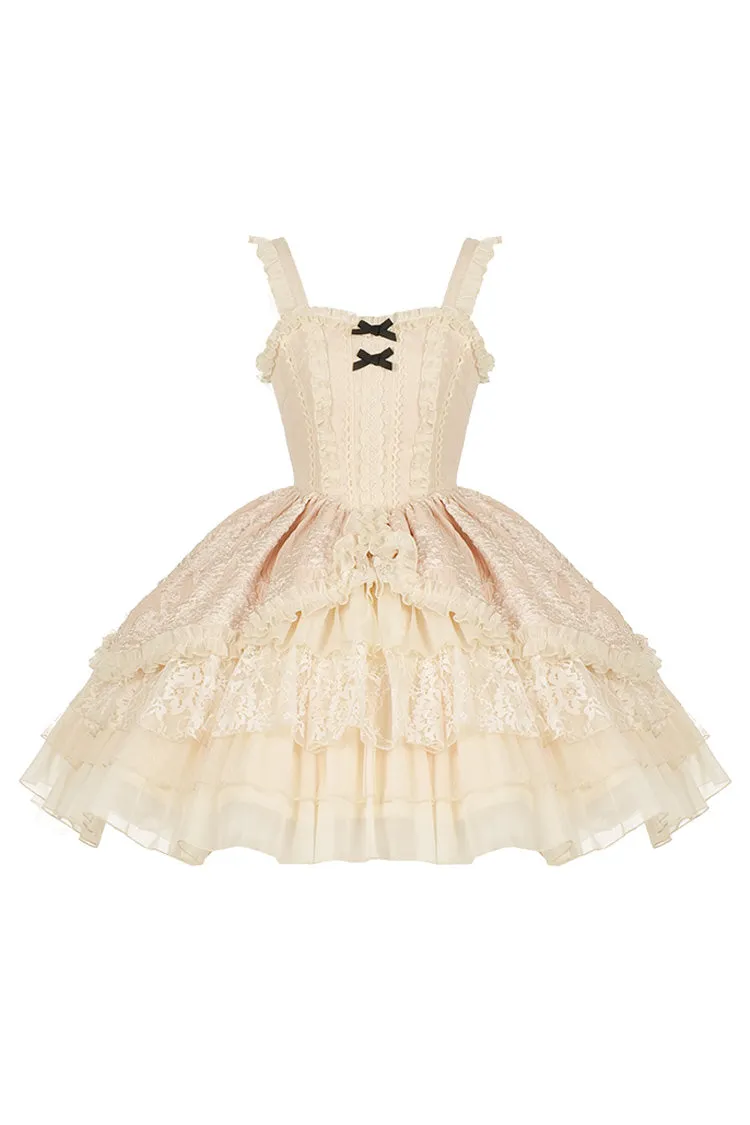 Yellow Elegant Ballet Sleeveless Multi-Layer Cake Sweet Lolita Jsk Dress