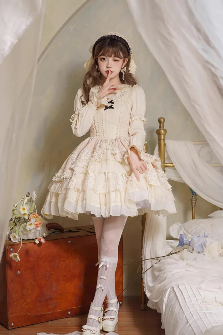Yellow Elegant Ballet Sleeveless Multi-Layer Cake Sweet Lolita Jsk Dress
