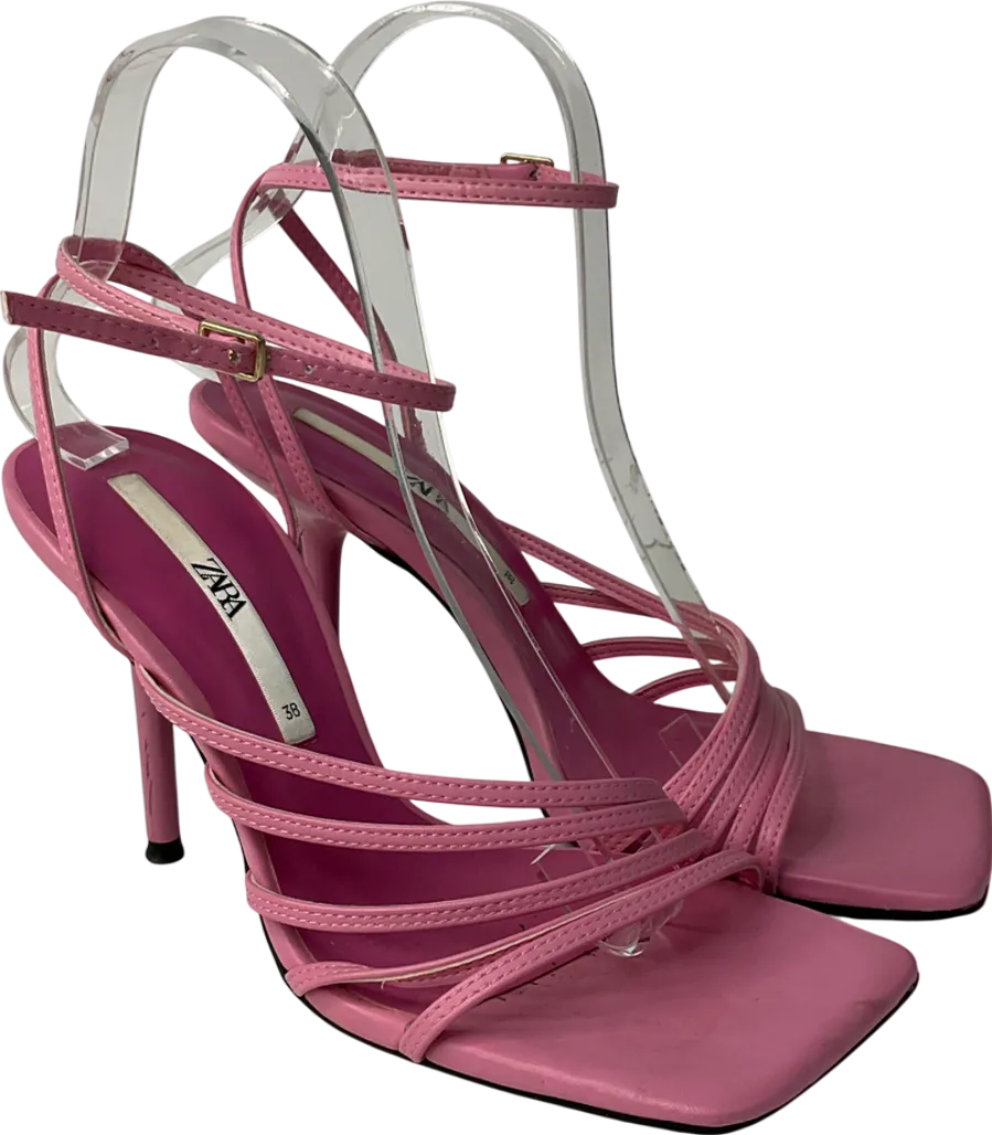 ZARA Pink Strappy Heels UK 5 EU 38 👠