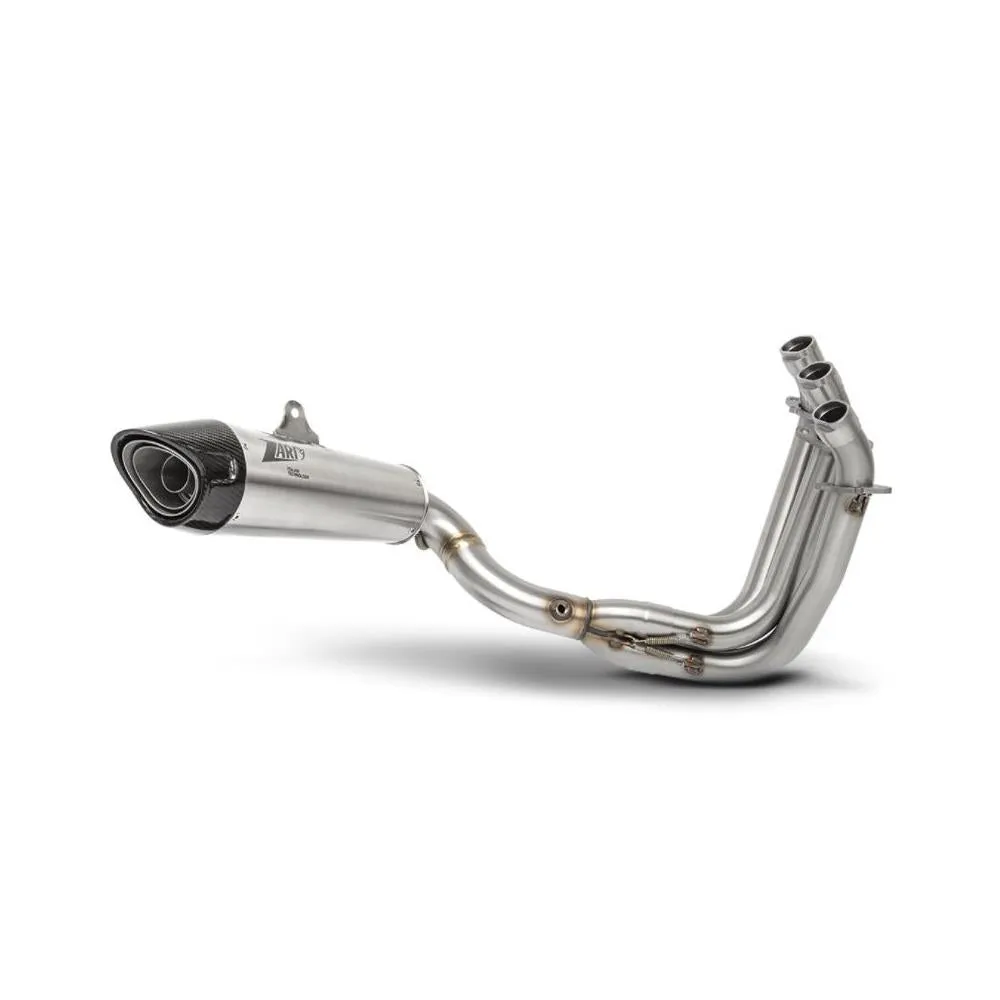 Zard Stainless Full System - Removable Baffle - Black Coated Carbon End Cap